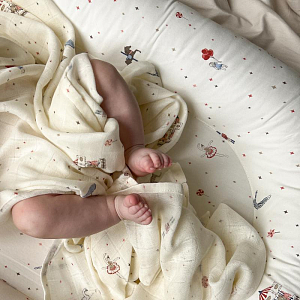 Пеленка Cam Cam Copenhagen "Carousel", кремовая, 120 x 120 см